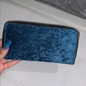 Blue velvet wallet